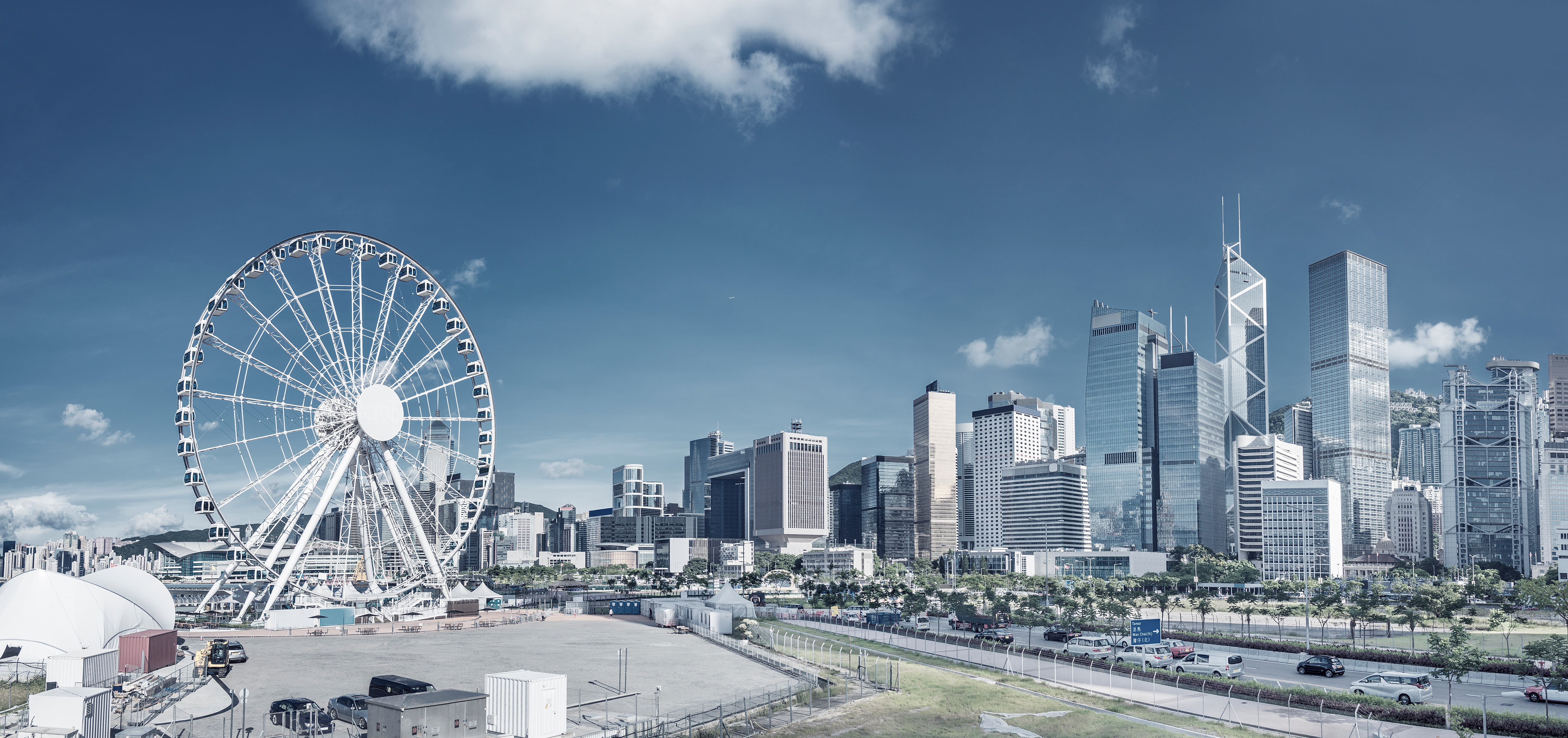 Panorama of Skyline of Hong Kong city